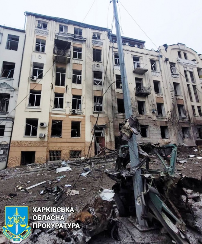 Удар по жилому дому в Харькове 5 ферваля 2023 г Удар по жилому дому в Харькове 5 ферваля 2023 г