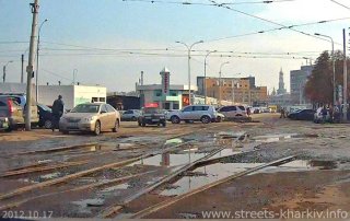 Разбитые дороги в районе Центрального рынка